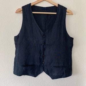CP Shades Blue Linen Vest